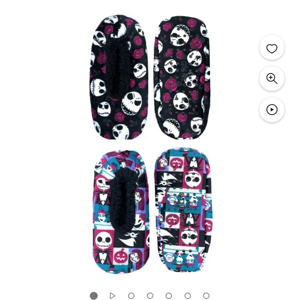 NWT 2 Pack Disney Nightmare Before Christmas Slippers 0686-H
